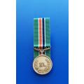 SADF - SA DEFENCE FORCE MEDAL FOR 40 YRS SERVICE (9 ct GOLD)- MINIATURE (SCARCE)