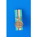 SADF - SA DEFENCE FORCE MEDAL FOR 40 YRS SERVICE (9 ct GOLD)- MINIATURE (SCARCE)