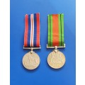 WW2 - WAR AND DEFENCE MEDALS - FULL SIZE - UNNAMED