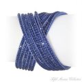 15" Rhodium Bracelet, Blue Fine Swarovski Crystal set