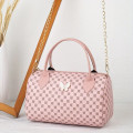 Elegant Boston Handbag For Women, Fashion Polka Dot Print Crossbody Bag, Classic Mini Chain Shoulder