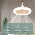 Small ceiling fan with remote control enclosed ceiling fan E27 LED smart living room fan ligh