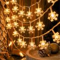 26.2ft 80 LED String Lights Waterproof Warm White (Snowflake) Lights Wedding Party Halloween Christm