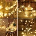 26.2ft 80 LED String Lights Waterproof Warm White (Snowflake) Lights Wedding Party Halloween Christm