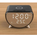 Aerbes Alarm Clock With 15W Wireless Charger + Temperature Monitoring - Black