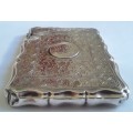 Superb antique hallmarked solid silver card case by Minshull and Latimer. Birmingham, 1890.