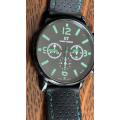 Fashion Watch - Black with Green, details below