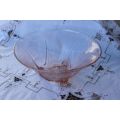 PINK  GLASS SALAD BOWL FOOTED