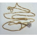 9ct Yellow Gold Chain with  18ct diamond pendant