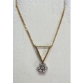 9ct yellow gold chain and 18ct diamond pendant