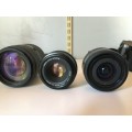2 SLR Film cameras (Pentax P30t and Casio RF-3) and three lenses