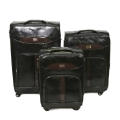 Set of 3 Suitcases Leather Travel Trolley Luggage