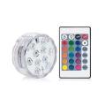 RGB Waterproof Submersible 10-LED Lights 16 Colors Changing with Remote Control