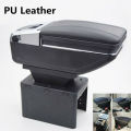 1X Universal PU Leather Car Central Container Armrest Box Cup Holder Storage box (Color Beige)
