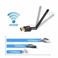 600Mbps Dual Band 2.4G 5G Wireless USB WiFi Network Adapter 802.11AC w/Antenna