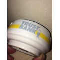 Mini Trust Bank Cigarette Ashtray - Brands and Logos of Yesteryear