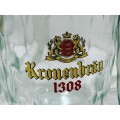 3 x Vintage 500ml Glass Beer Mugs - Castle - Kronenbrau - Hansa