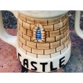 Pair Of Collectible Castle Ceramic Jugs - Left Is SA Drostdy Ware / Right Is English ML