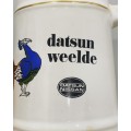 Vintage SA Advertising Bar Mug - Datsun / Nissan  Zaalberg Pottery