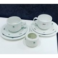 Pair Of Continental Cups, Saucers, Cake Plates - From The Famous Rovos Rail  Includes A Sugar Bowl