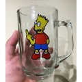 Novelty Glass Character Bar Mug - Bart Simpson - From A 90s Collection