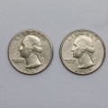 USA ¼ dollar 1987 and 1989 - D