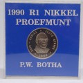 1990 RSA Nickel Proof coin PW Botha R1 in plastic slab