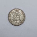 1956 South Africa 2 Shillings silver coin