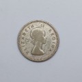 1956 South Africa 2 Shillings silver coin