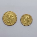 1992 Australian 2 dollar coin and 1986 Australian year of peace 1 dollar coin
