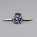 WW2 Merchant Navy sterling silver & enamel bar brooch