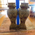 Pair of attractive porcelain candle holders by Inart, as per photo