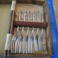 set of 6 silver plated apostle spoons in box, as per photo
