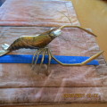 Brass crayfish, 30cm long, one of the front claws damaged, as per photo