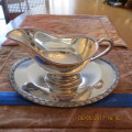 Silver plated gravy boat and tray, National number 2006, as per photo