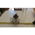 glass paraffin lamp, 32cm high, as per photo