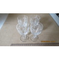 set of 4 cherry glasses, 10cm high, as per photo
