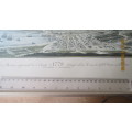 very attractive print of table bay in 1778, in frame, 34cm by 71cm, as per photo