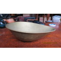 Brass scale bowl, teardrop in shape, 25.5cm by 20cm, as per photo