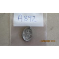 very old St Christopher medal, made from aluminium, on reverse a cross with the letter M,  as per ph