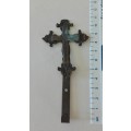 antique brass picture hanger with cross on the top, total length 11cm, as per photo