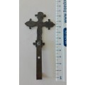 antique brass picture hanger with cross on the top, total length 11cm, as per photo