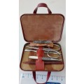 manicure set in travelling case, very attractive, 8.5cm by 6.5cm, as per photo