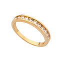 Transcendence Jewels 9kt Yellow Gold Diamond 0.07ct Half Eternity Ring-N