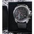 Mens Grey Strap business analog wristwatch