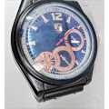 Mens mechanical design blackstrap wristwatch