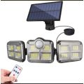 Solar Powered Human Motion Sensor Light Lamp + Remote Control