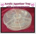 Clear Acrylic Appetizer Tray with Compartments (STEPHANIE)