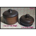 Two Small Wooden Bowls with Lids