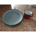Enamel Plate and Mug   Just for You